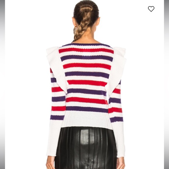 {Philosophy di Lorenzo Seraphini} Striped Ruffle Cashmere Sweater - Picture 3 of 16